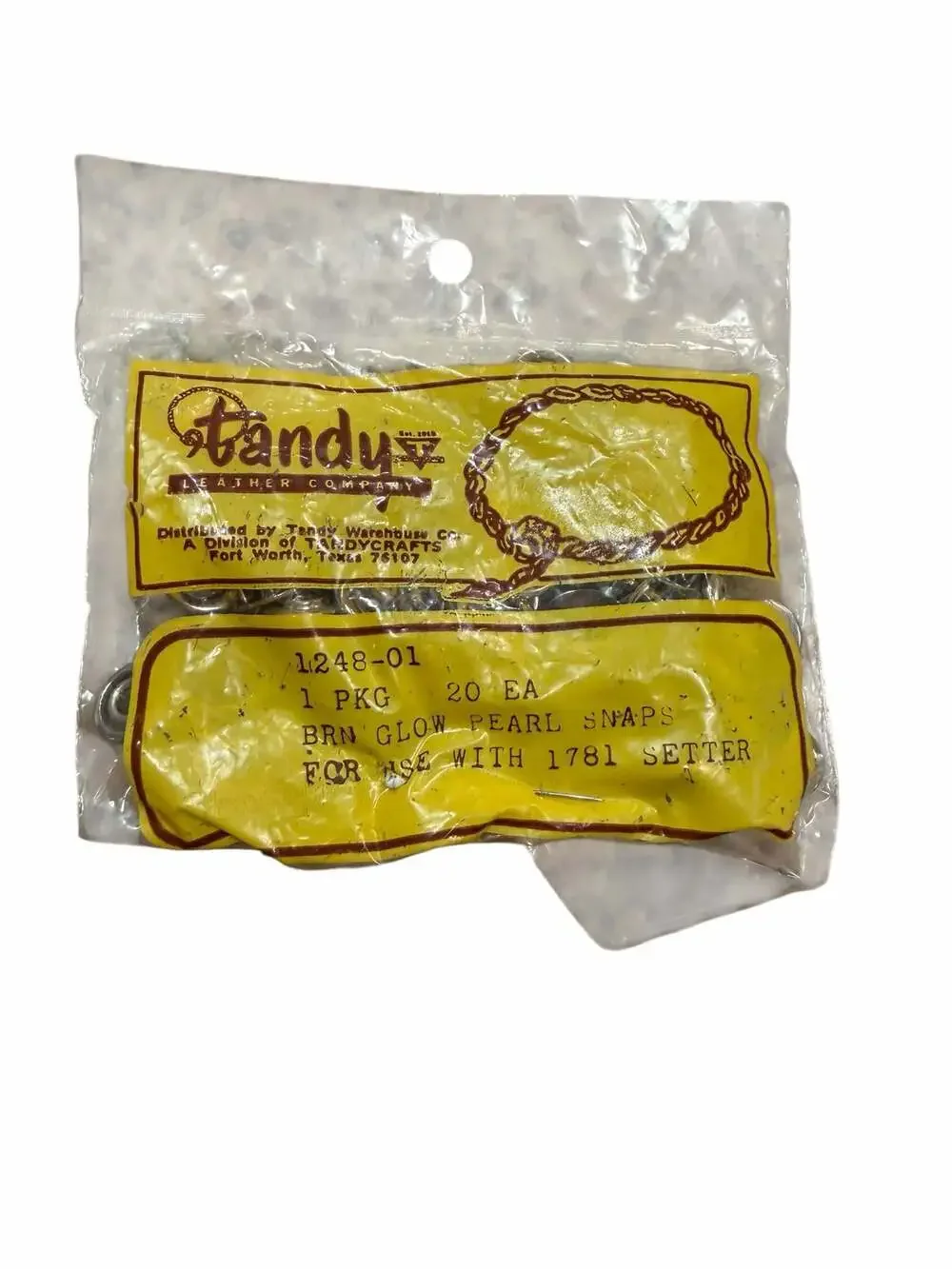 Tandy Leather Company 1248-01 Brown Glow Pearl Snaps (20 count)